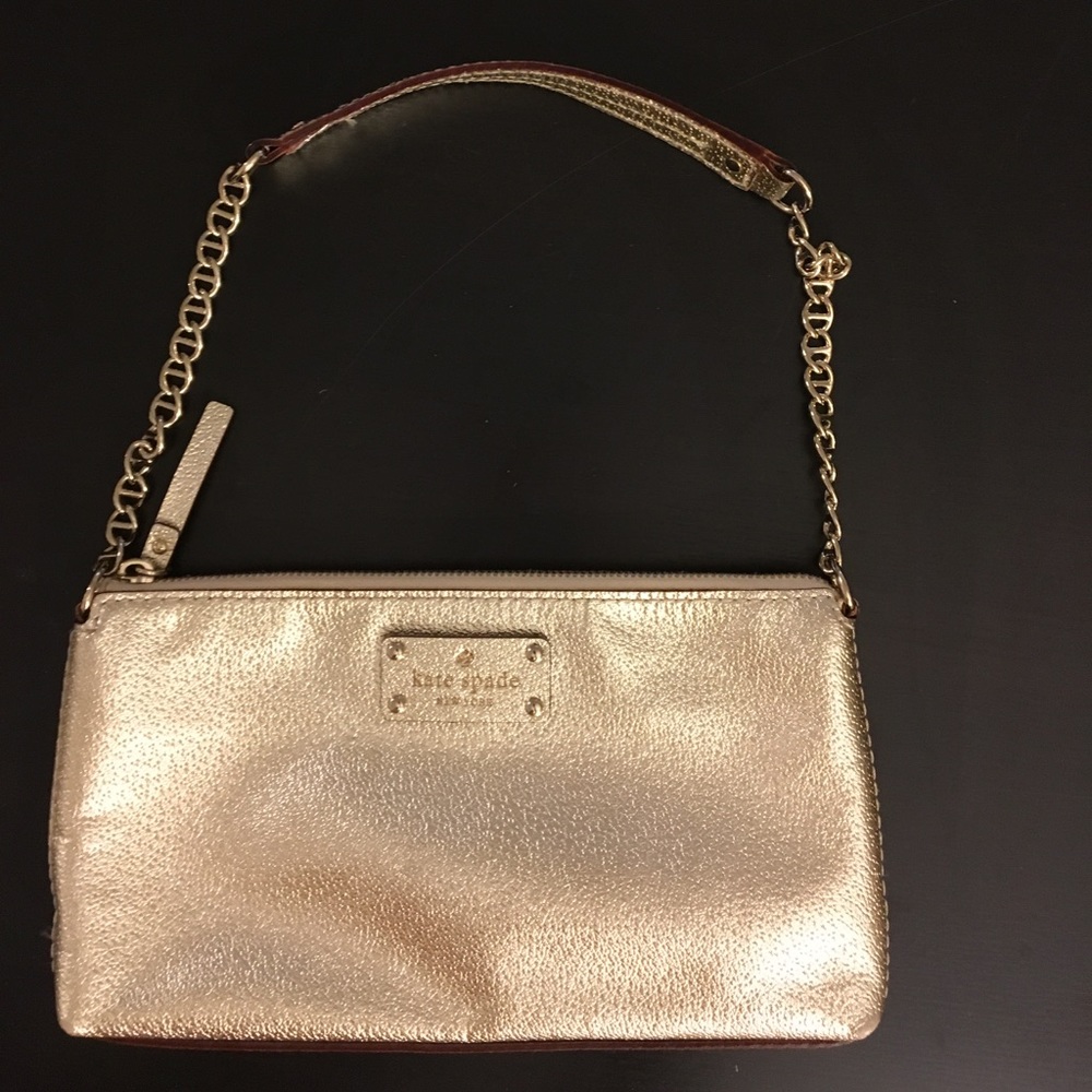 Gold Kate Spade clutch